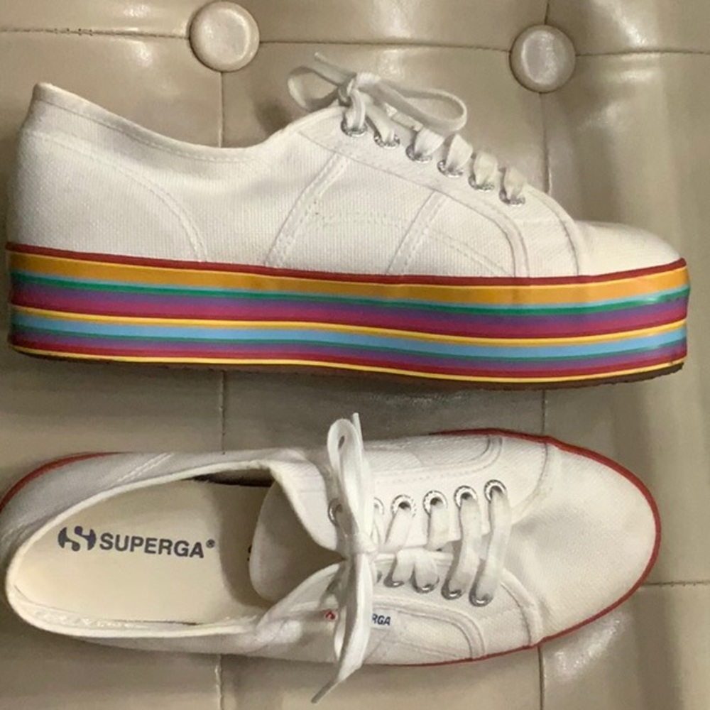 Superga Rainbow Platform Sneaker Size 40/9